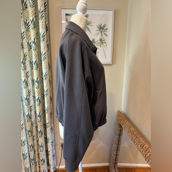 YPB Abercrombie Gray Jacket Sporty Full Zip Collar Long Sleeve Active Pockets - Picture 4 of 6